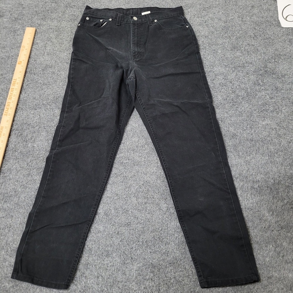 Faded Glory Jeans Womens Size 12A Black Straight Leg High Rise Denim Made in USA